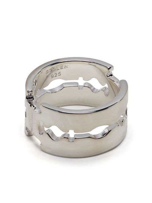 Double Blade silver ring