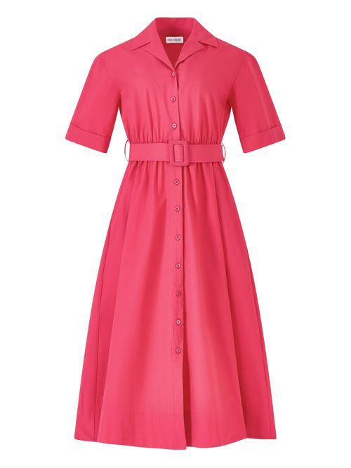 Cotton midi dress - Pink