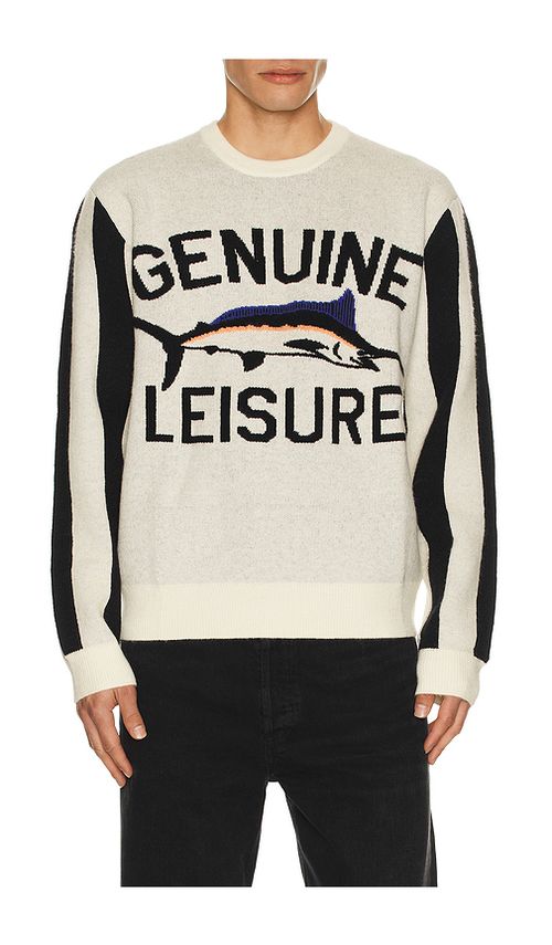 Duvin Design Leisure Sport Crew Knit Sweater in Cream. - XL/1X also in