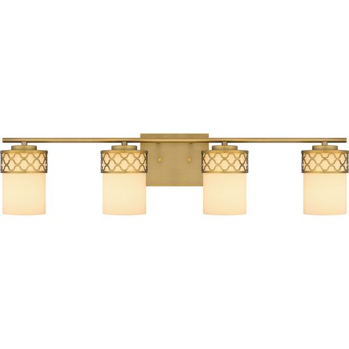 Aged Brass Four Light Bath from the Tenley Collection