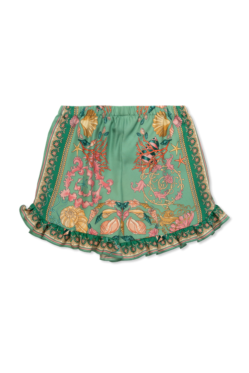 Patterned Shorts, Unisex, Green