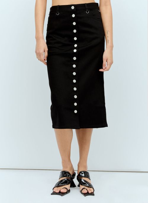 Multiflex Denim Midi Skirt - Woman Skirts Black Fr