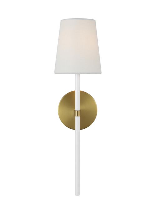 Visual Comfort Studio Monroe Wall Sconce in Burnished Brass And Gloss White by Kate Spade New York
