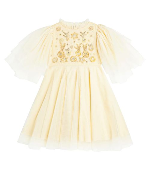 Tutu Du Monde Gilded Floral embellished tulle dress