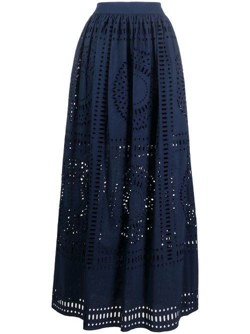 Cut-out detail maxi skirt - Blue
