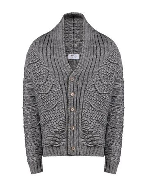 Anima Man Cardigan Grey Size S Acrylic, Alpaca wool, Wool