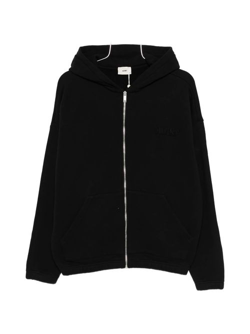 Men's Full-Zip Hoodie with Embroidered Logo Patch