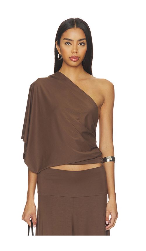 Belle anna top un hombro arden en color marrón XS también en S, M