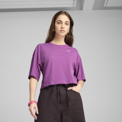 PUMA Wardrobe Essentials Women's Oversized Short T-Shirt in Purple