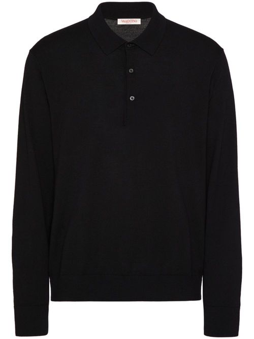 Long-sleeved polo shirt - Black