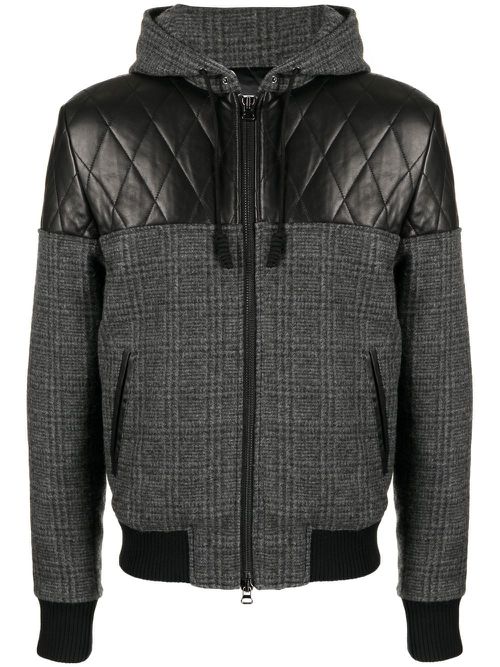 Panelled-design hooded jacket - Grey