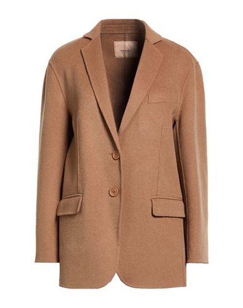 Woman Jacket Camel Size 10 Polyester, Wool