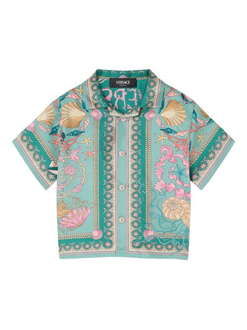 Versace Kids Underwater Barocco short-sleeve shirt - Green