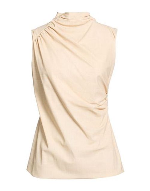 Woman Top Beige Size 10 Polyamide, Elastane