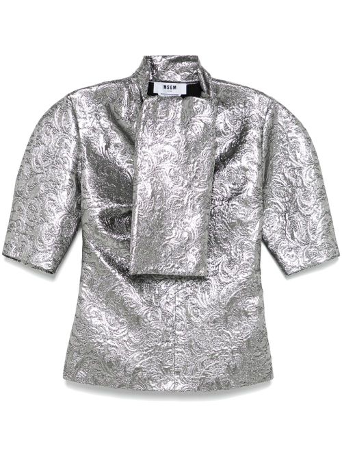 Metallic-effect blouse - Grey