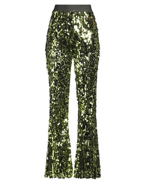 Woman Pants Lime green Size M Polyester