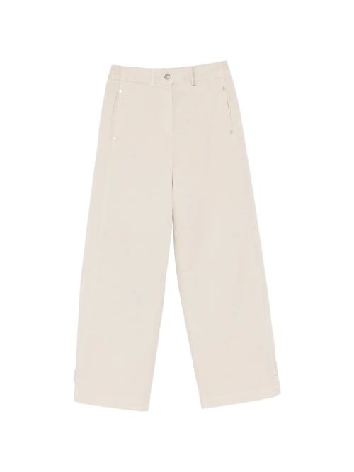 Buttoned Cotton-Blend Jeans — Beige