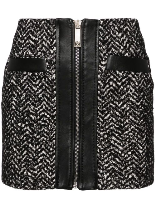 Herringbone mini skirt - Black