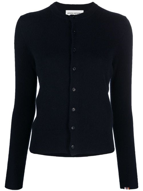 Round-neck cashmere cardigan - Blue