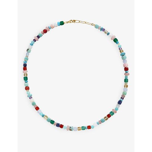 Womens Gold Freedom 18ct Yellow Gold-plated Vermeil Sterling-silver and Bead Necklace 