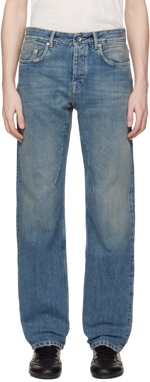 Blue Temple Fog Cut Jeans
