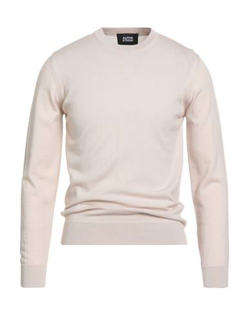 Alpha Studio Man Sweater Cream Size 38 Merino Wool