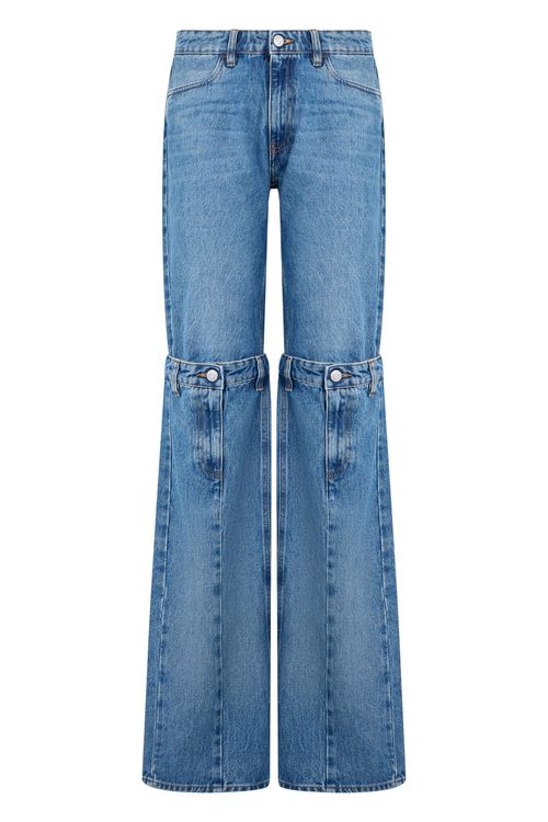 Wide Leg Denim Jeans with Unique Side Details