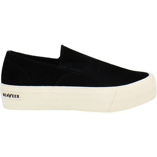 Baja Platform Slip-On Black Suede Leather  Shoes