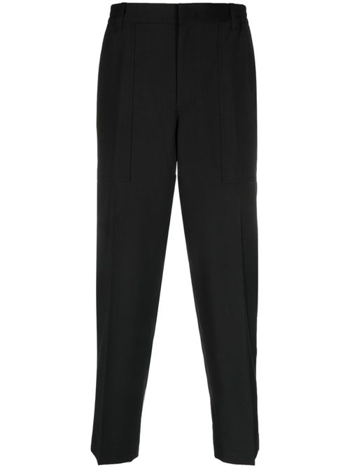 Mid-rise straight-leg trousers - Black