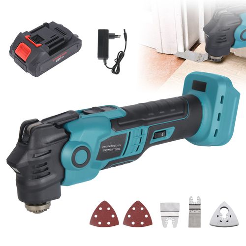 TEMU 1 Set Brushless Oscillating Tool, Cordless Cutting Machine Trimmer, Multifunction Tool Anti-vibration, For Tile Removal, Cutting Floor, Meta