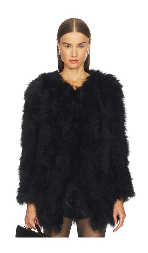 Bubish Monroe Feather Coat in Black. XL. Also in L, M