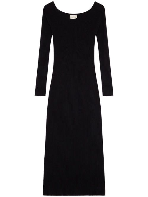 Wool-cashmere knitted dress - Black