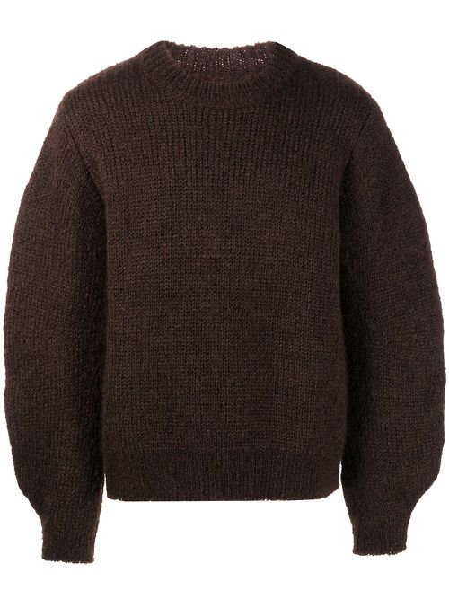 Chunky-knit long-sleeved sweater - Brown