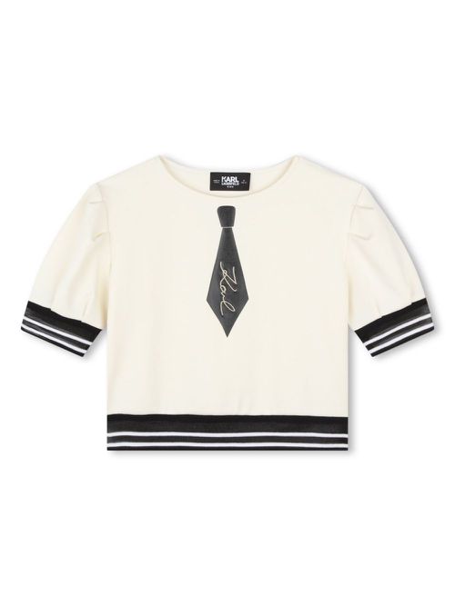 Logo-embroidered crew-neck top - White
