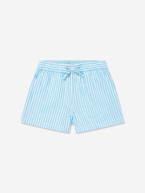 Ralph Lauren Girls Striped Logo Shorts in Blue US 10 - UK 9 Yrs