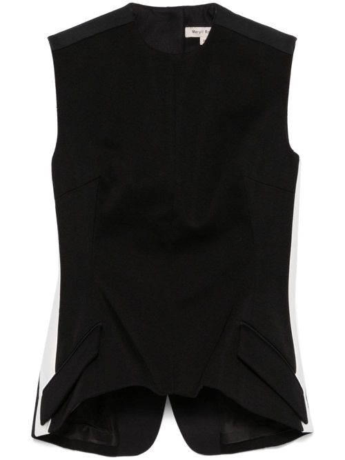 Twill-weave vest - Black