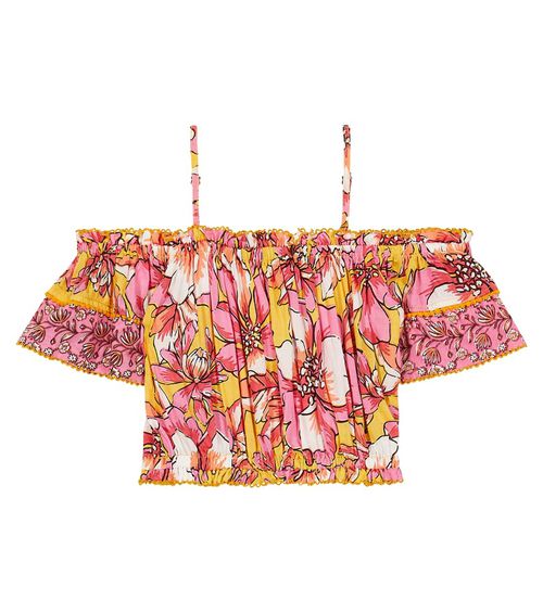 Donna floral off-shoulder top