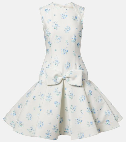 Floral cotton and silk minidress