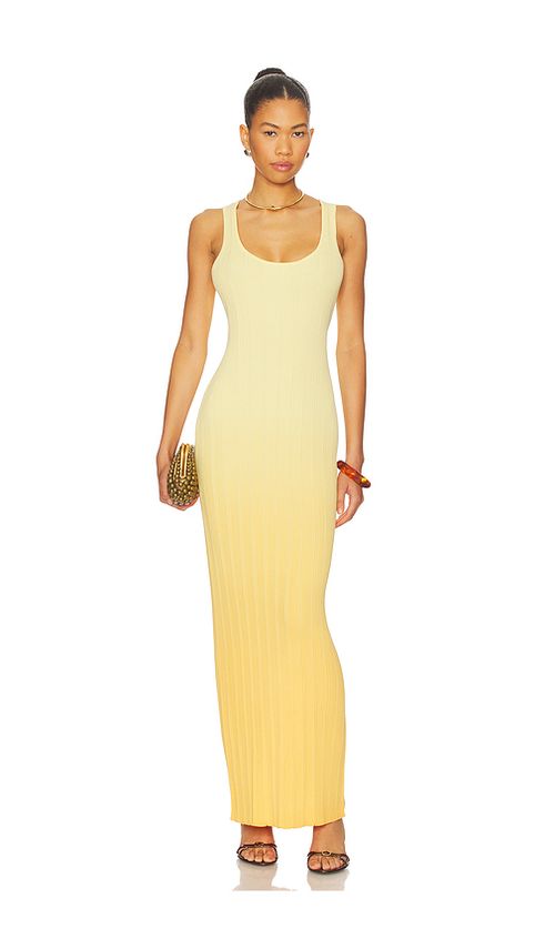 SNDYS Odessa Knit Maxi Dress in Yellow. XXS. Also in L, M, S, XL