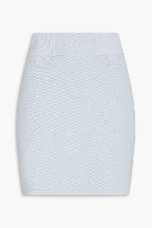 Waffle-knit mini skirt