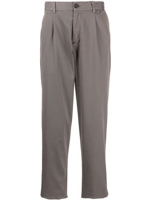 Straight-leg pleated trousers - Brown