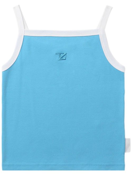 Logo-embroidered tank top - Blue