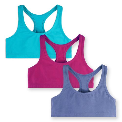 Girls Bras: Organic Cotton Racerback 3 Pack - White / XX-Large