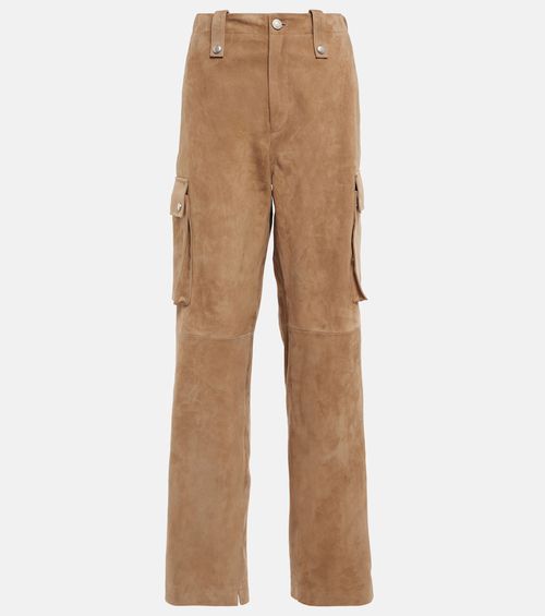 Suede cargo pants