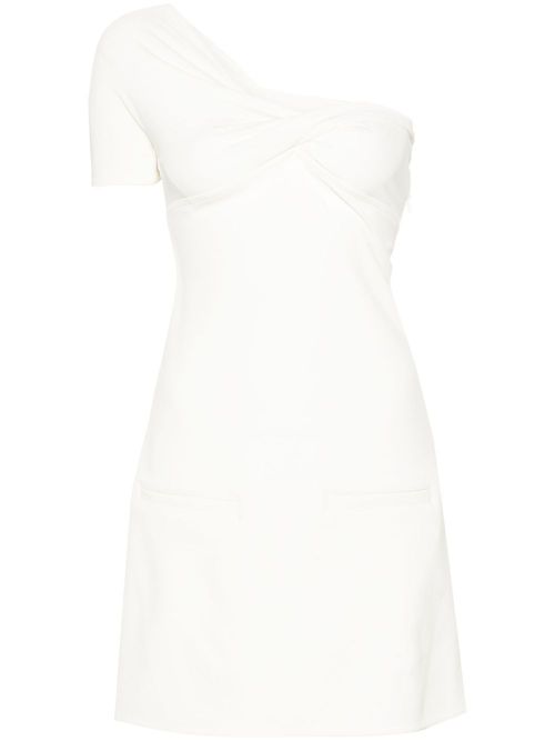One-shoulder twist crepe minidress - White