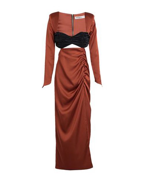 Woman Maxi dress Tan Size 4 Polyester, Elastane