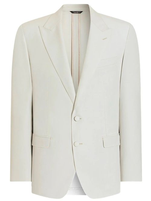 Single-Breasted Wool Poplin Jacket