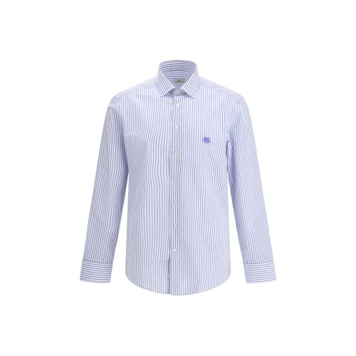 Striped Cotton Shirt — Blue