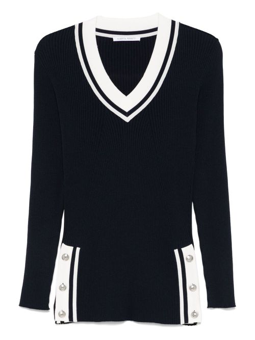 Alberta Ferretti contrast-trim jumper - Blue