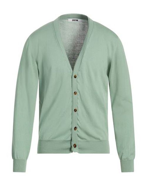 Man Cardigan Sage green Size 34 Cotton